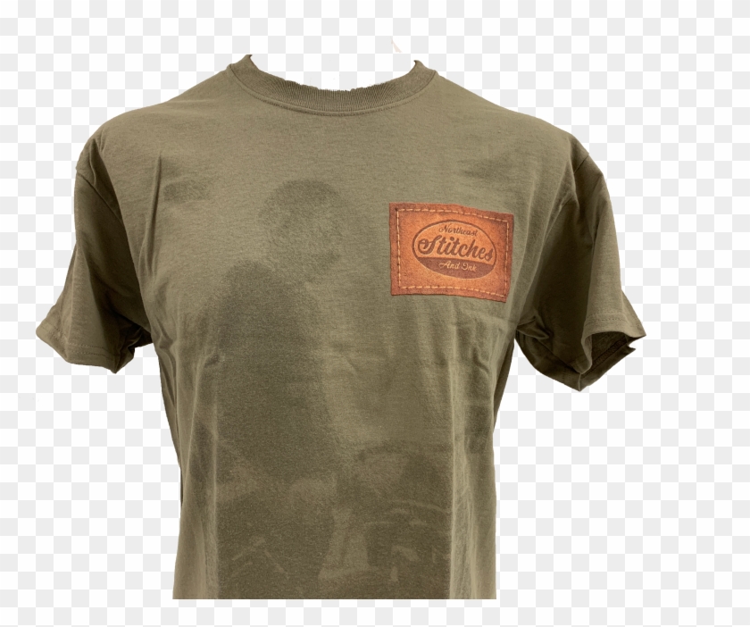 The Faux Leather Screen Print Offers A Light Texture - Active Shirt Clipart #3464921