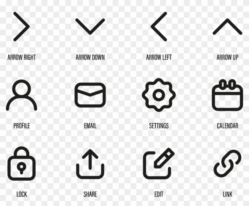 Icons Web Symbols Communication Digital Graphic - Chinese Character Clipart Black And White - Png Download #3465313