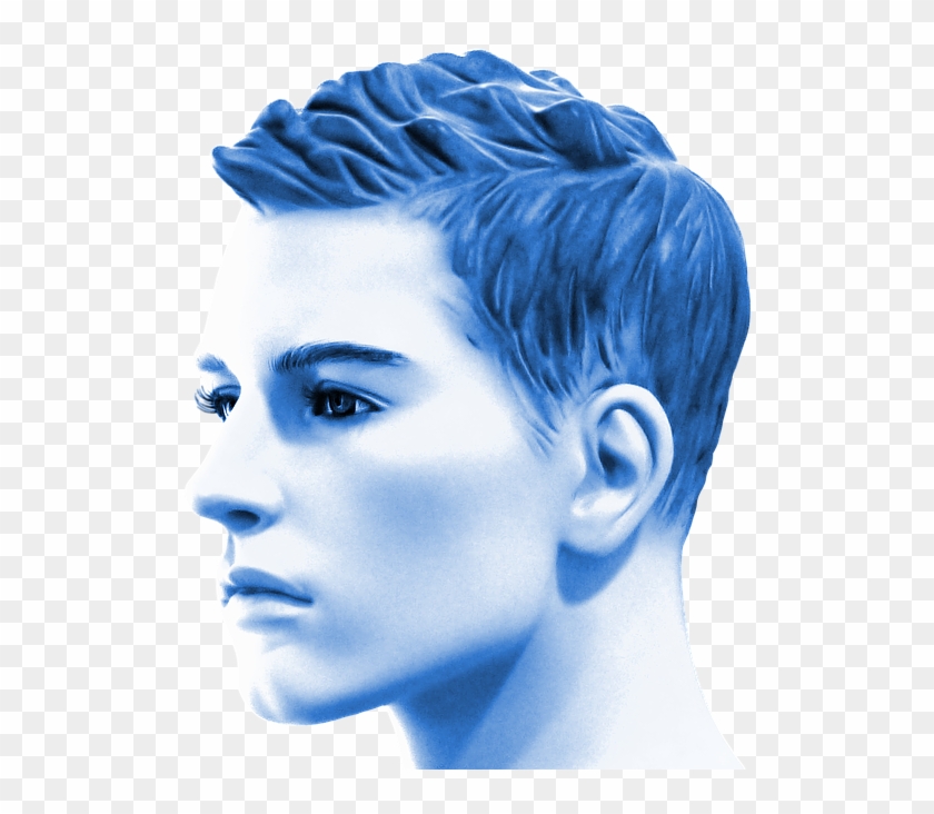 Man Portrait Human Face Head Male Blue Avatar - Human Face Png Clipart