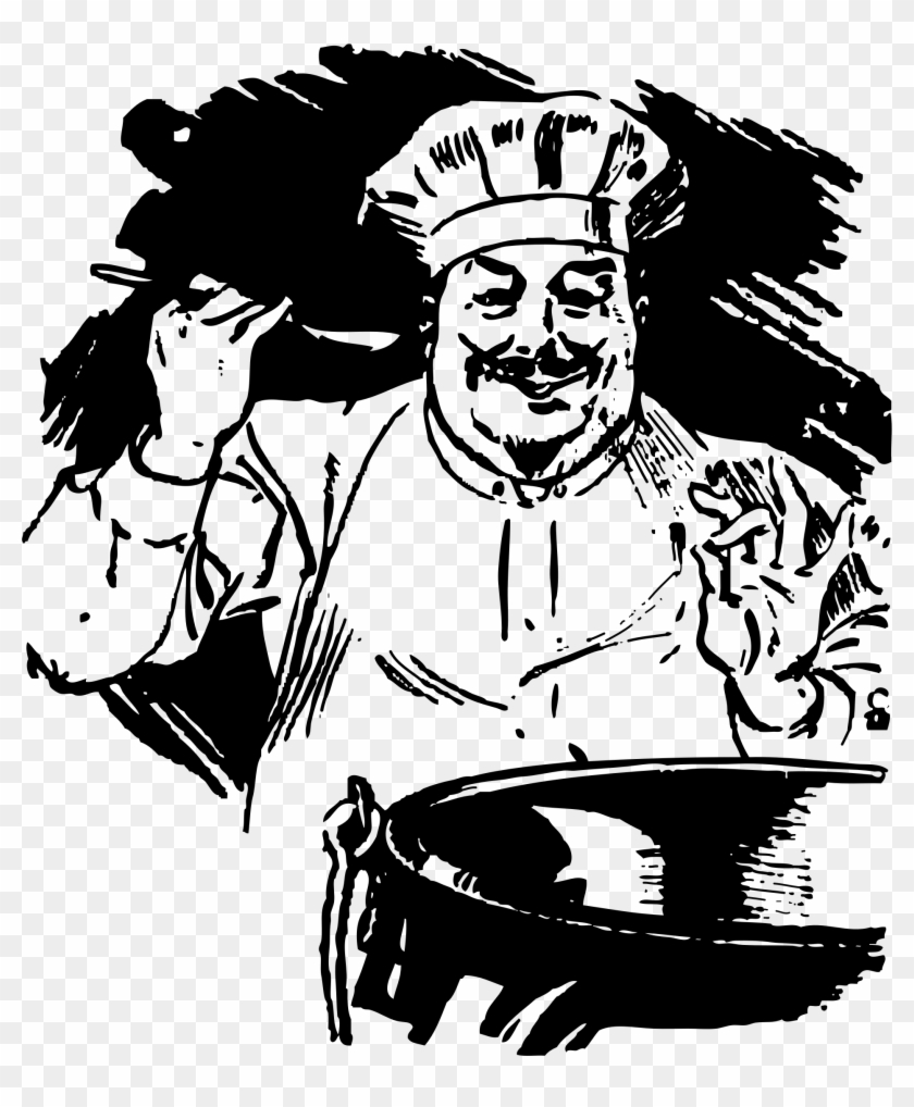 Chef With A Large Pot Big Image Ⓒ - Black Chef Silhouette Png Clipart #3466653