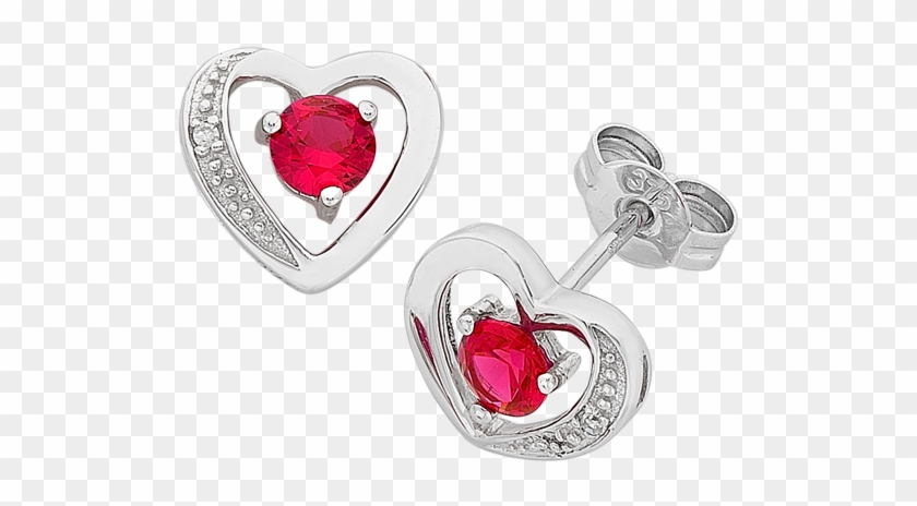 Earring Transparent Ruby - Heart Clipart #3467683