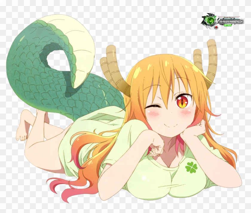 Anime Tohru Blonde Horns Tail Yellow - Tohru Dragon Maid Boobs Clipart #3468785