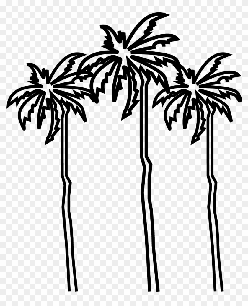 Guadeloupe Palm Trees - Illustration Clipart