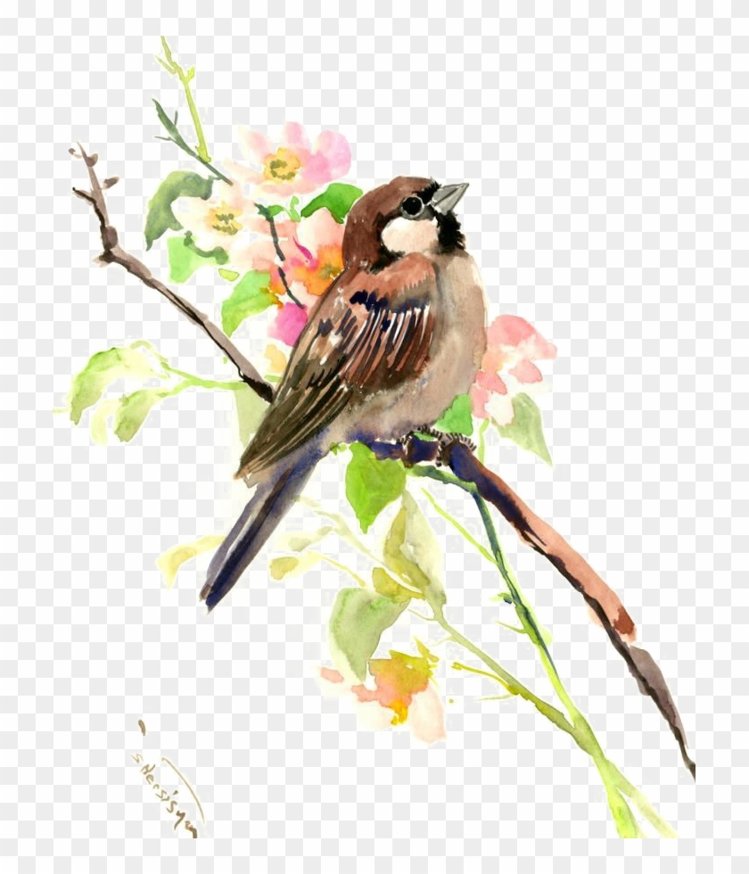 Transparent Image Png Arts Transparent Background - Sparrow Watercolor Painting Clipart #3470990