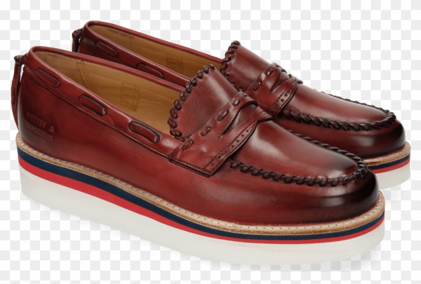 Kelly 20 Red Justin White Loafers - Slip-on Shoe Clipart