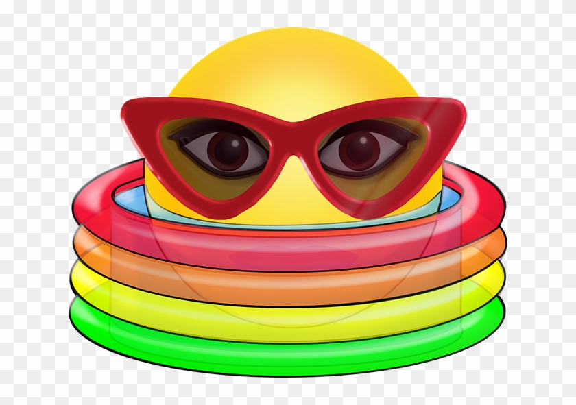 In The Sun Summer Pool Emoticon Smiley Emoji Clipart