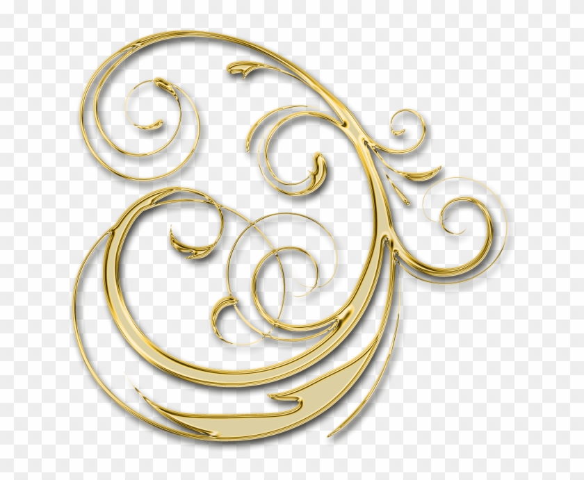 Golden Floral Decor - Brass Clipart