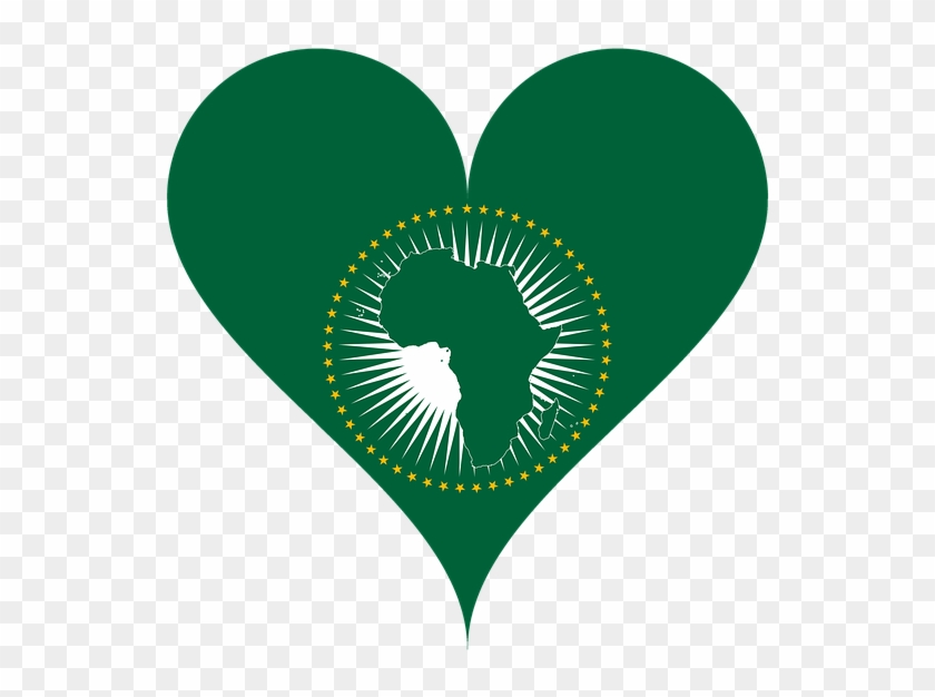 Love Flag African Union Heart Africa - African Union Flag Vector Clipart