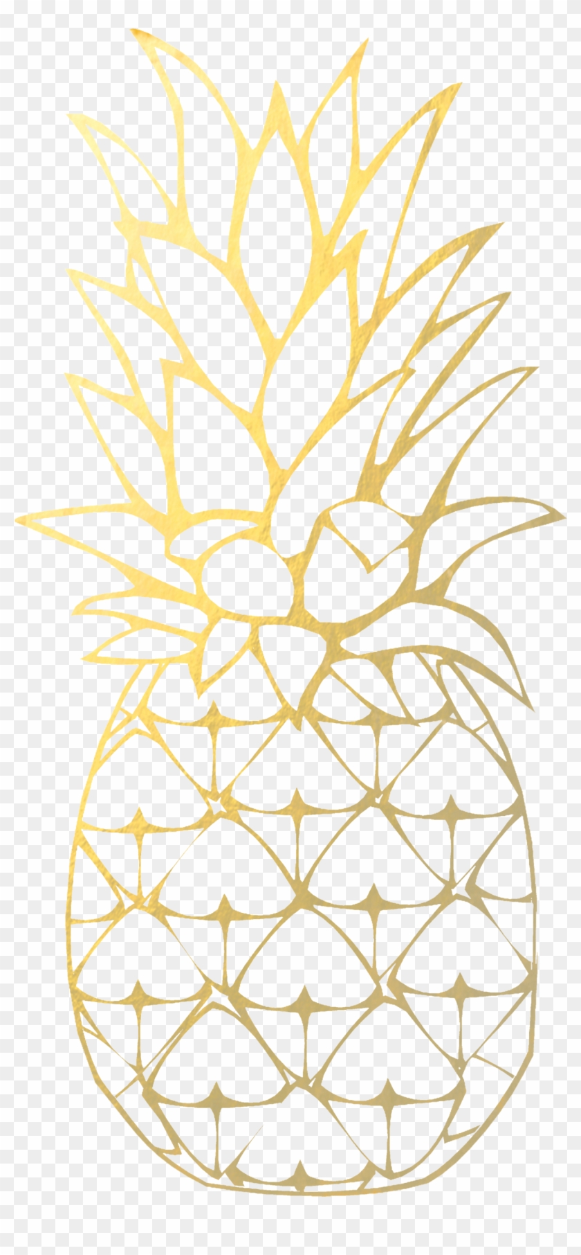 Gold Pineapple Download Free Clipart With A Transparent - Dibujos Para Colorear De Piña - Png Download