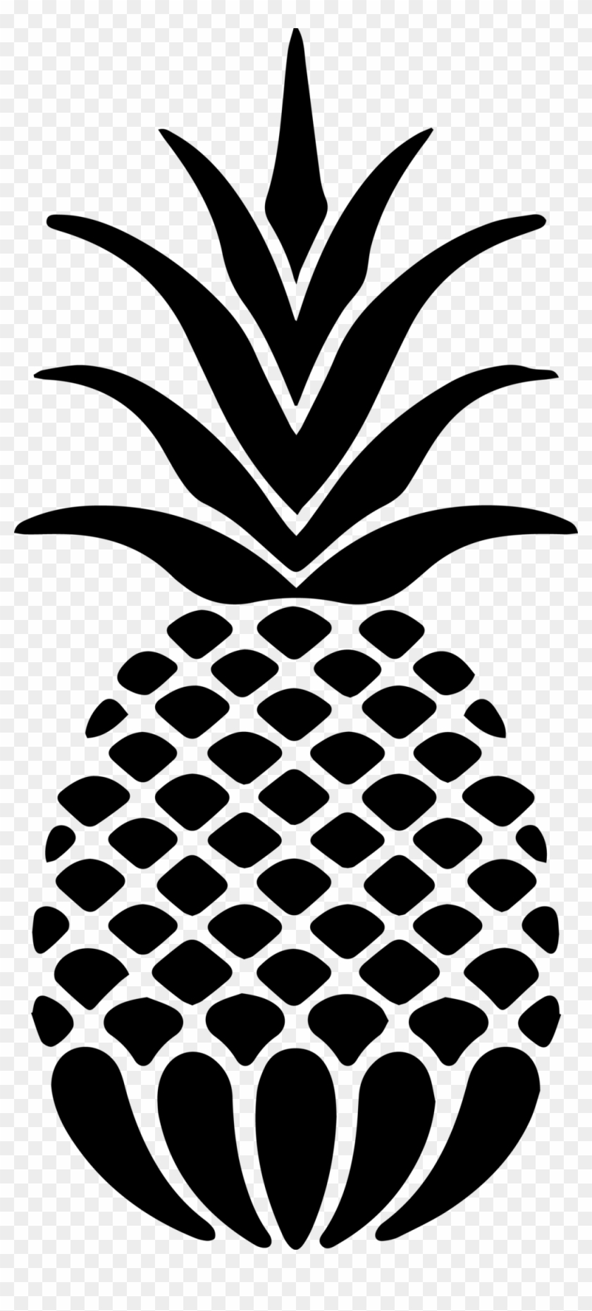 Drawing Pineapple Black And White - Silhouette Pineapple Clipart Png Transparent Png #3474436