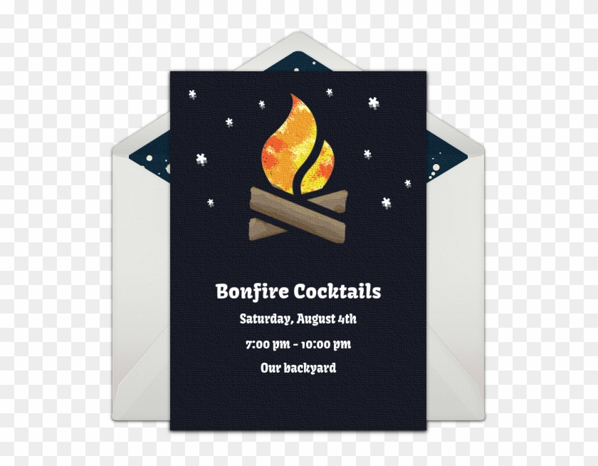 Bonfire Online Invitation - Graphic Design Clipart #3474748
