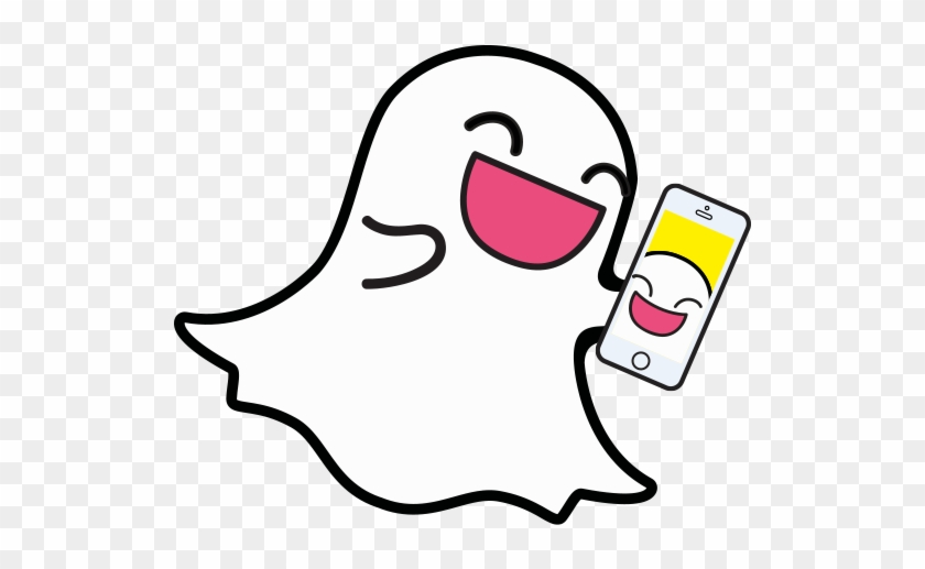 Ghost With Phone Illustration - Transparent Snapchat Ghost Clipart