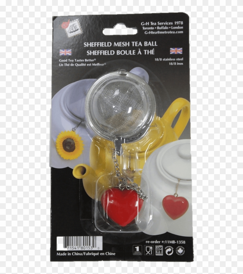 2″ Tea Mesh Ball With Red Heart Fob - Stemware Clipart #3476388