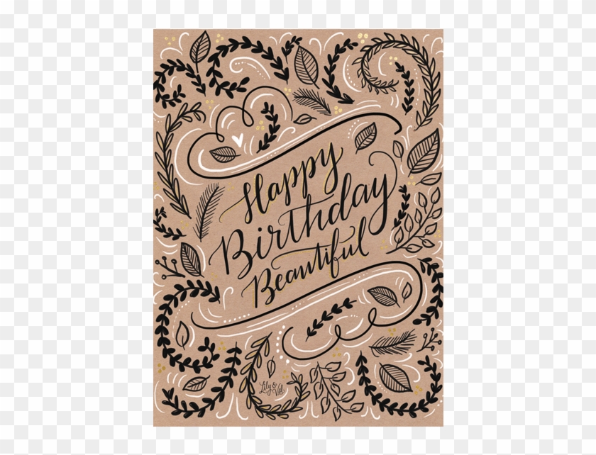 Happy Birthday Beautiful - Calligraphy Clipart