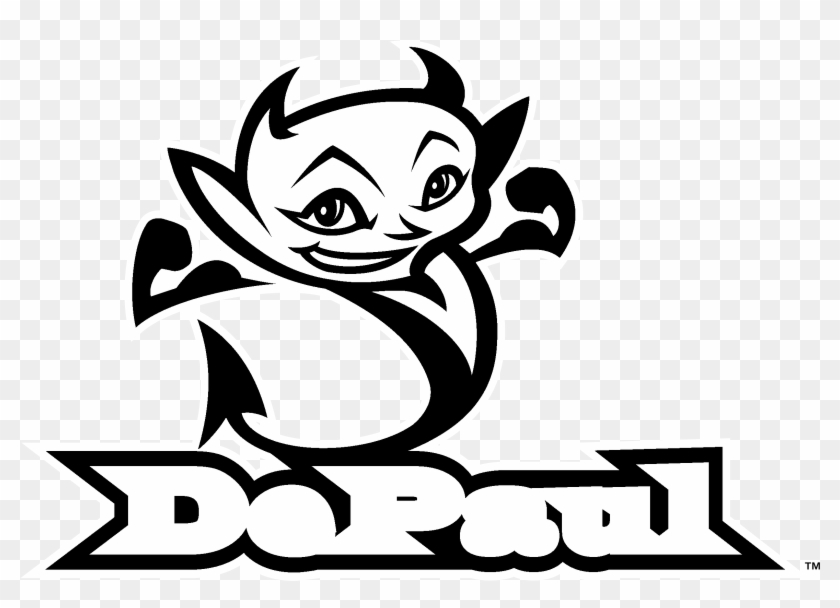 Depaul Blue Demons Logo Black And White - Depaul Blue Demons Clipart