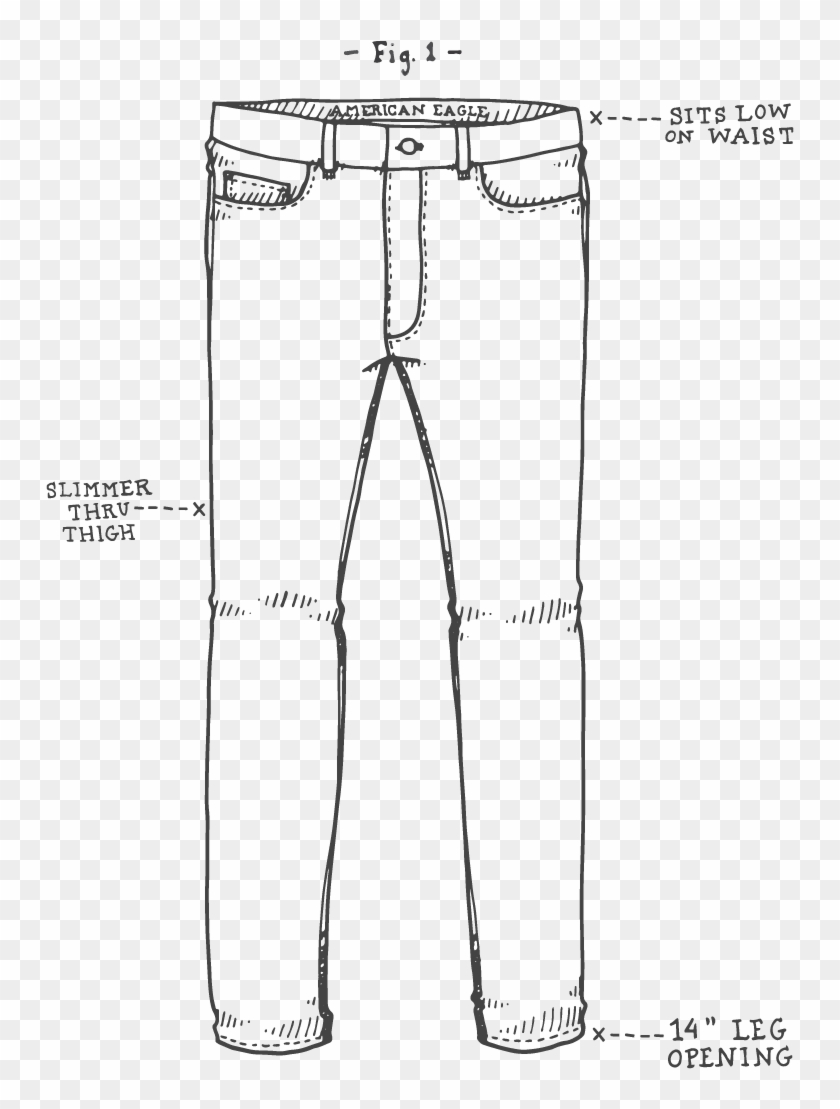 Collection Of Jeans - Jeans Template Png Clipart #3477742