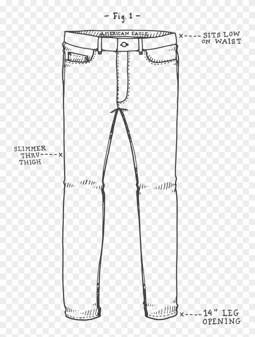 Collection Of Jeans - Jeans Template Png Clipart