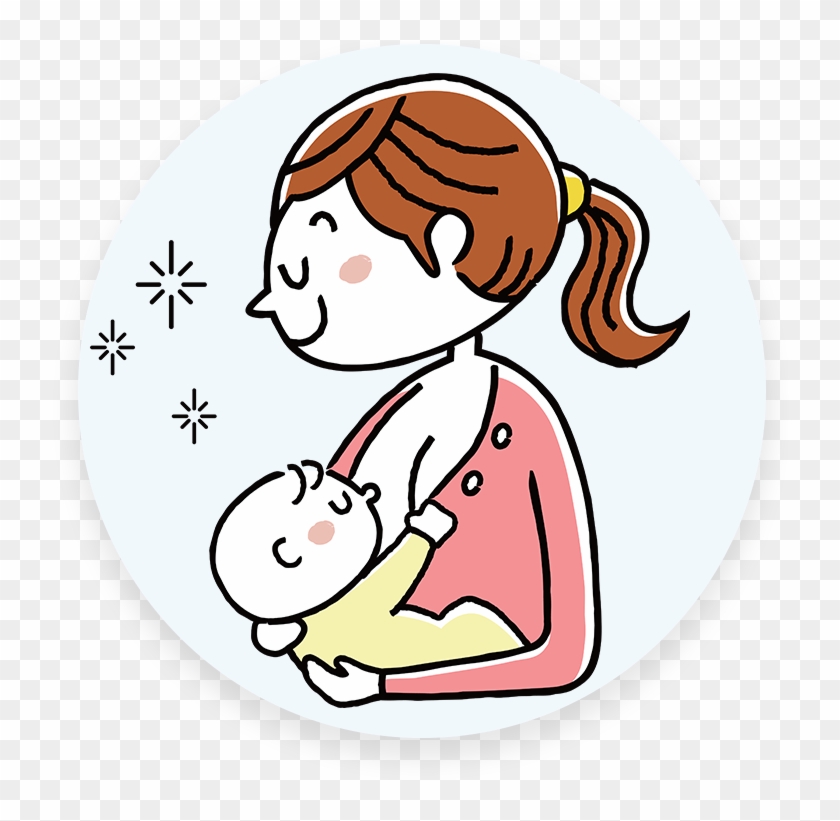 Mother Clipart Born Baby - Mom And Baby Cartoon - Png Download