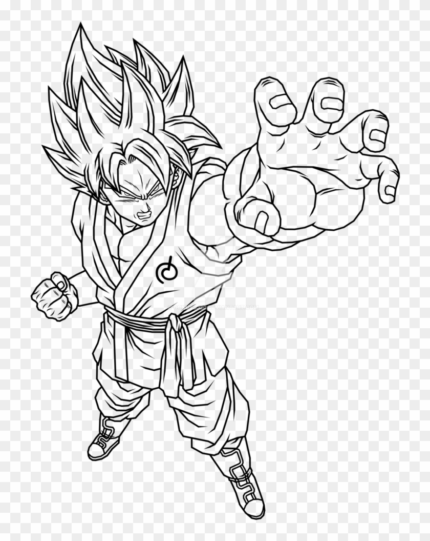 Big Goku Super Saiyan 1 Coloring Pages - Goku Super Sayayin Blue Drawing Clipart #3478345