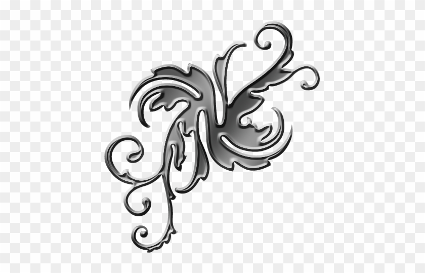 Silver Flourish Png - Metal Flourish Png Clipart