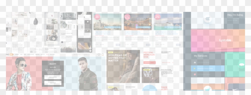 7 Well-balanced Cards Layouts - Website Clipart