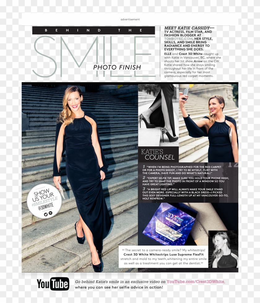Behind The Smile With Katie Cassidy // Elle Magazine - Katie Cassidy Crest 3d Whitestrips Clipart