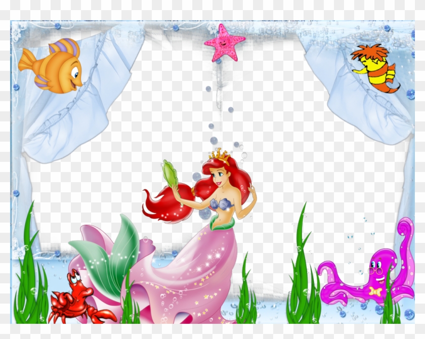 Buscar Con Google Sirenita Png, Descargar Marcos Para - Invitation Anniversaire Ariel La Petite Sirene Clipart