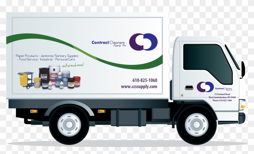 Contract Cleaners Supply Delivery - Truck Vector Clipart