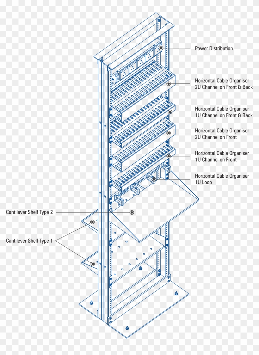 Rack Stabilising Kit Vertical Cable Organisor Loop - Shelf Clipart #3481135