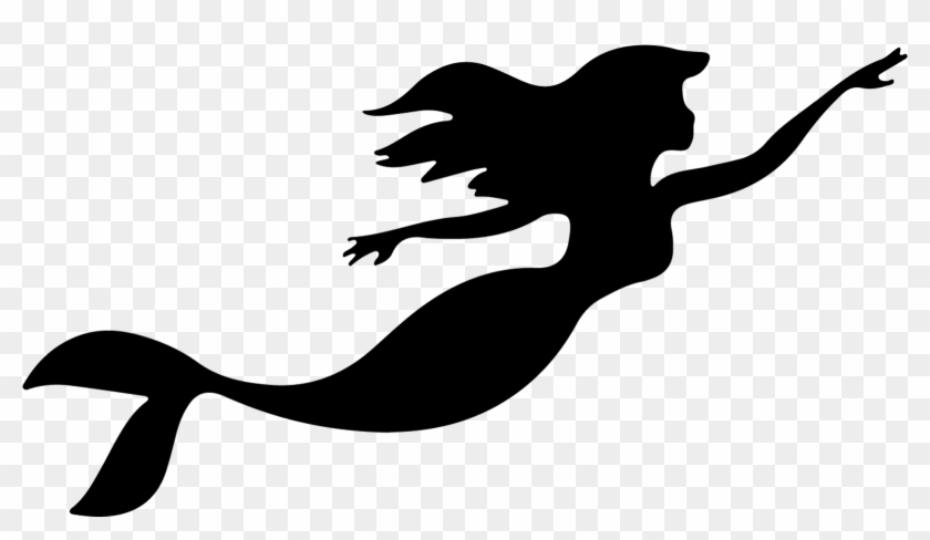 Silueta Sirenita - Little Mermaid Black And White Clipart