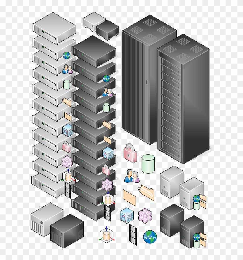 Sample Of Gallery Shapes - Data Center Stencil Visio Clipart #3481236