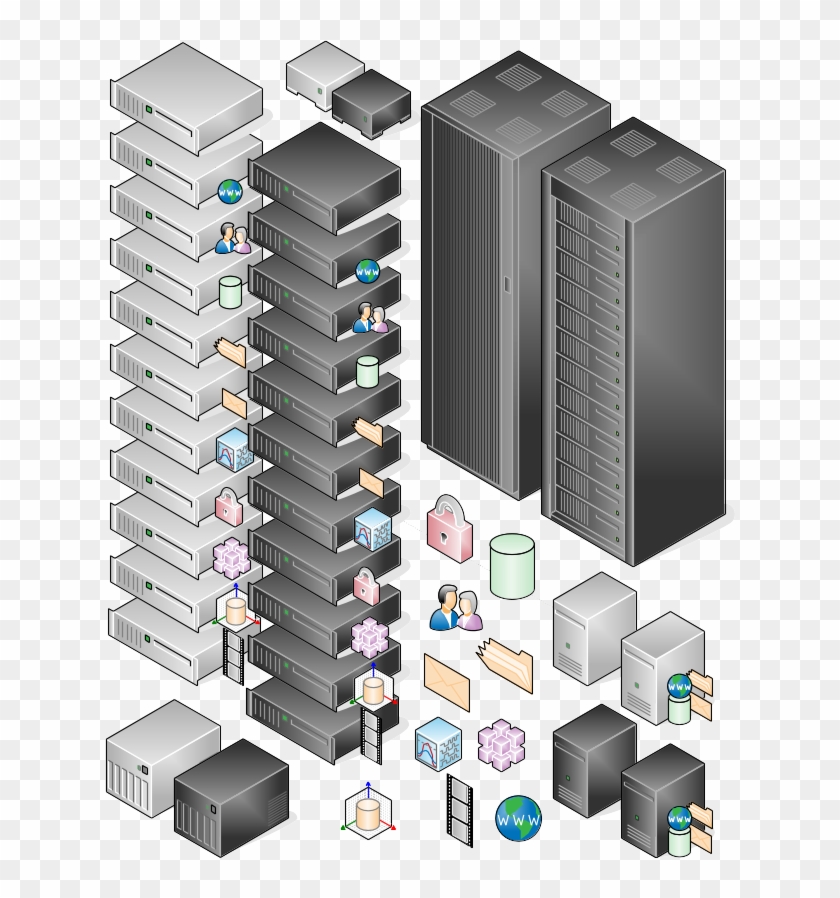 Sample Of Gallery Shapes - Data Center Stencil Visio Clipart