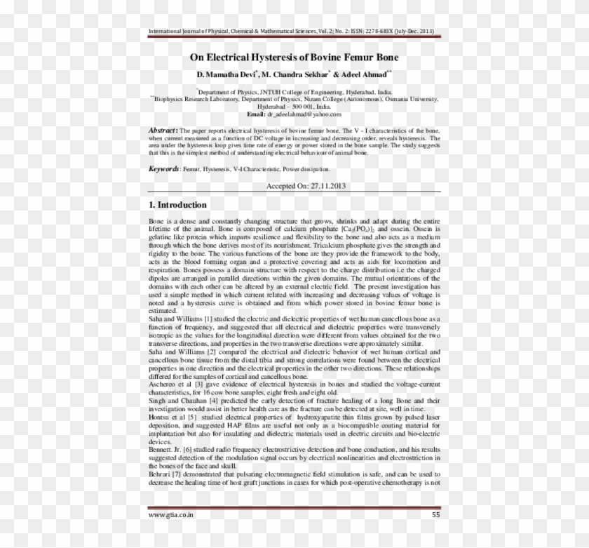 On Electrical Hysteresis Of Bovine Femur Bone - Broadcast On Genocide, Page 1 Clipart