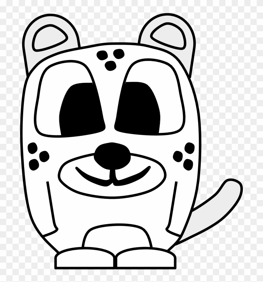 Cheetah, Big Eyes, Black And White, Cartoon Animal, - Cartoon Clipart