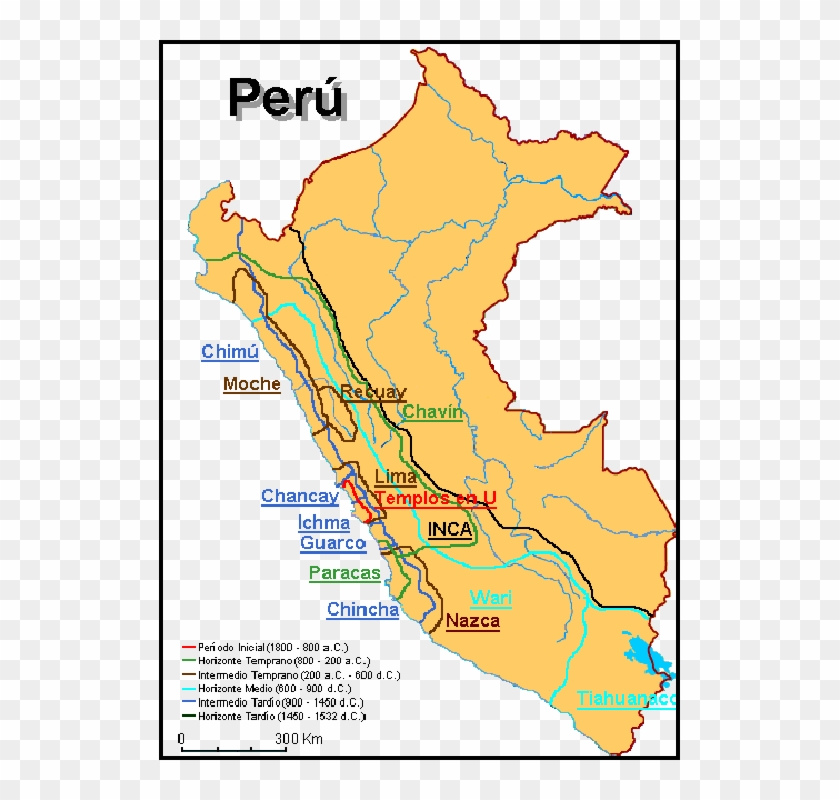 Ancient Peru Map - Chavin De Huantar On A Map Clipart #3481760