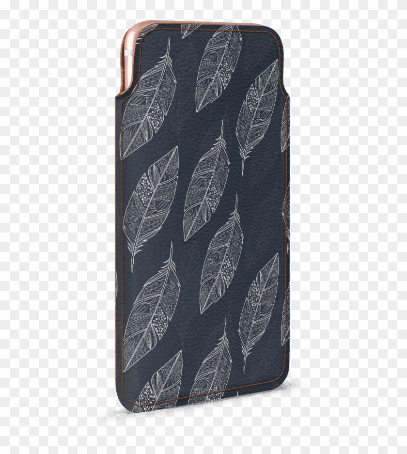 Dailyobjects Tribal Feathers Grey Real Leather Wallet - Iphone Clipart