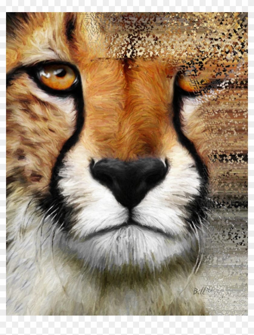 Cheetah 68miles Freetoedit Art Edited Adult Bigcats - Cheetah Face Png Clipart