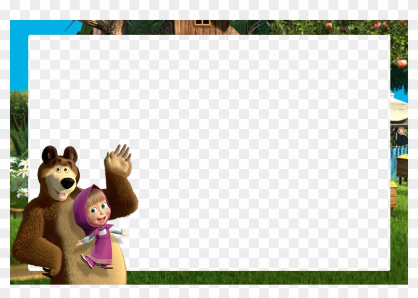 Mas Como Me Foi Solicitado, Ai Vai Um Convite Da Pequena - Fundo Masha E O Urso Png Clipart