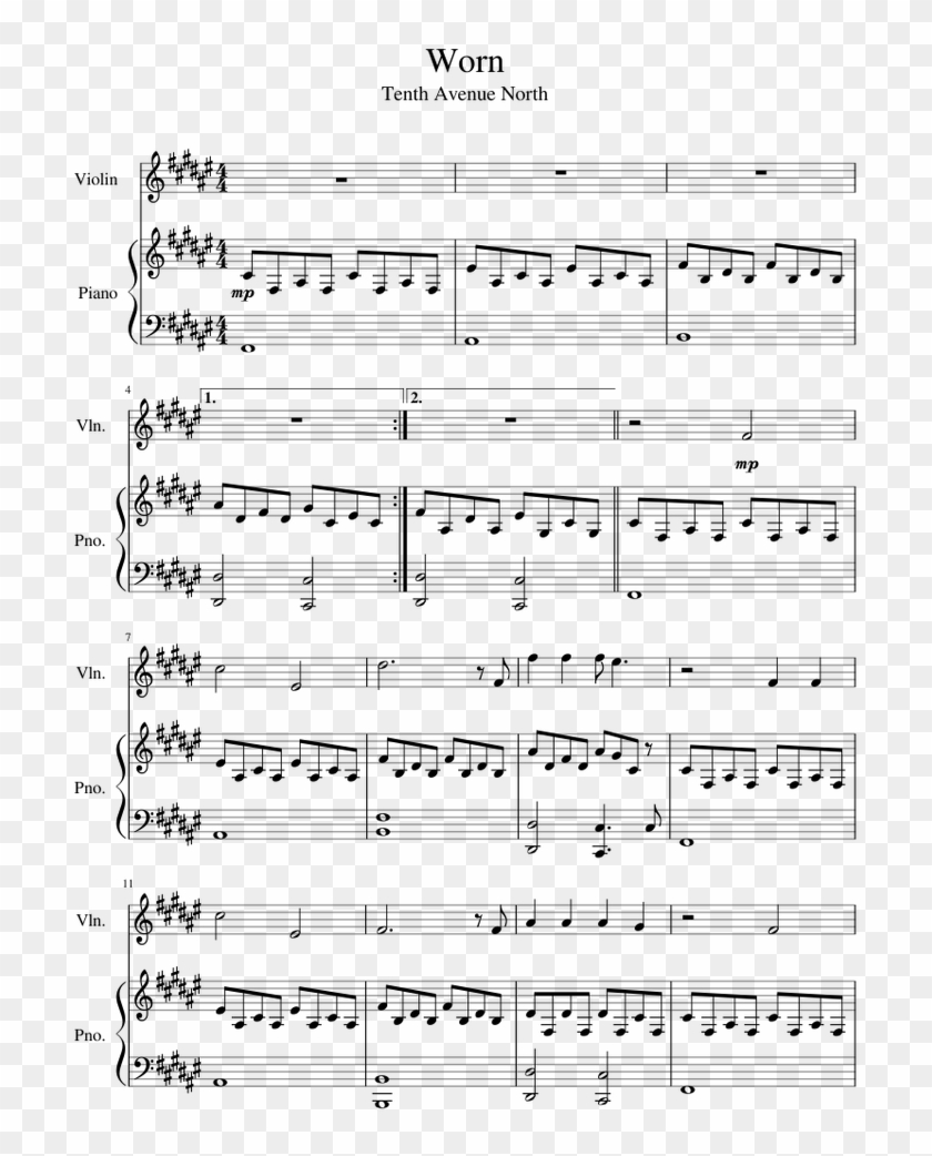 Tenth Avenue North - Sheet Music Clipart