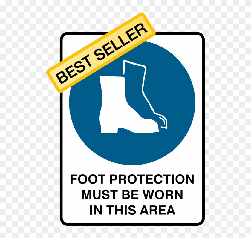 Brady Mandatory Foot Protection Must Be Worn In This - Sign Clipart