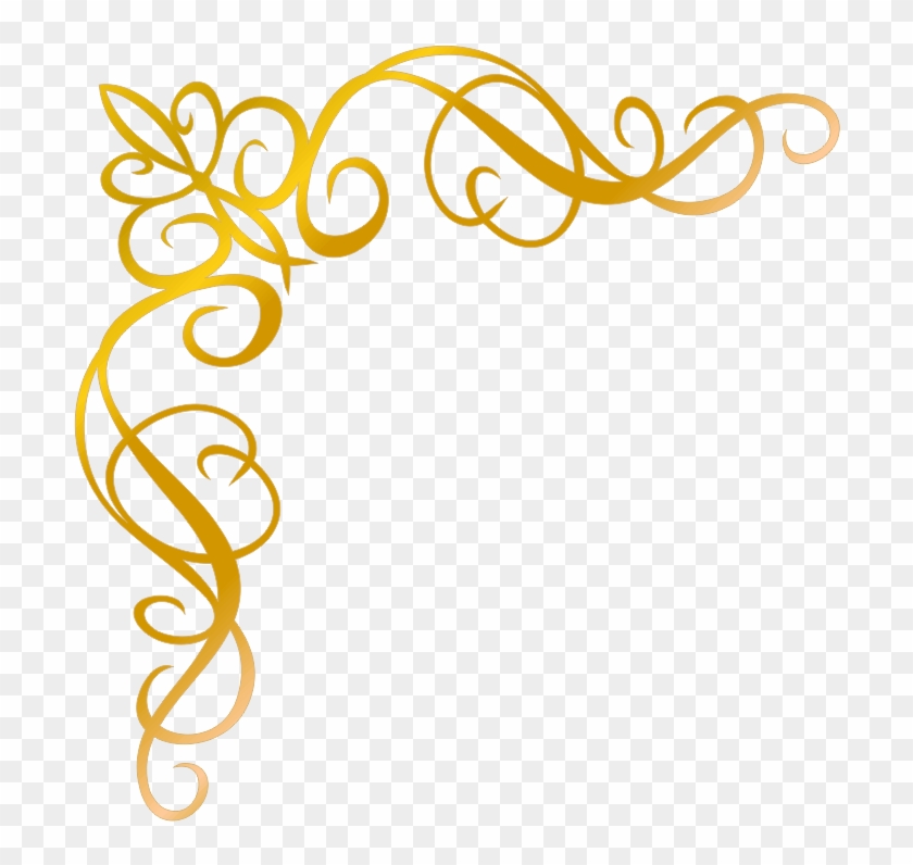 Arabesco Simples Dourado Png - Arabesco Dourado De Canto Vetor Clipart #3483591