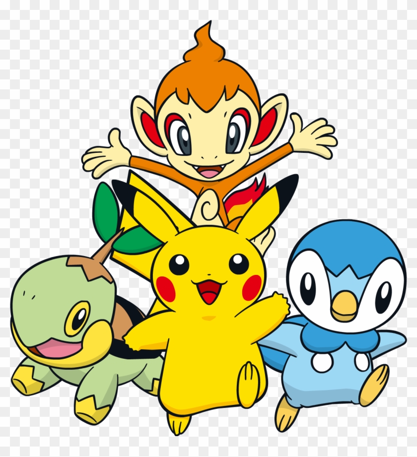 Azurilland - Pikachu Chimchar Piplup Turtwig Clipart #3483644