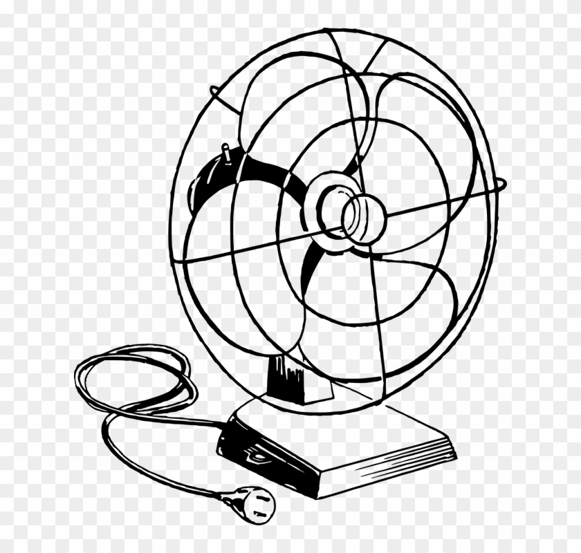Air Blower Blowing Cooling Electric Fan Household - Drawing Of A Fan Clipart #3483707