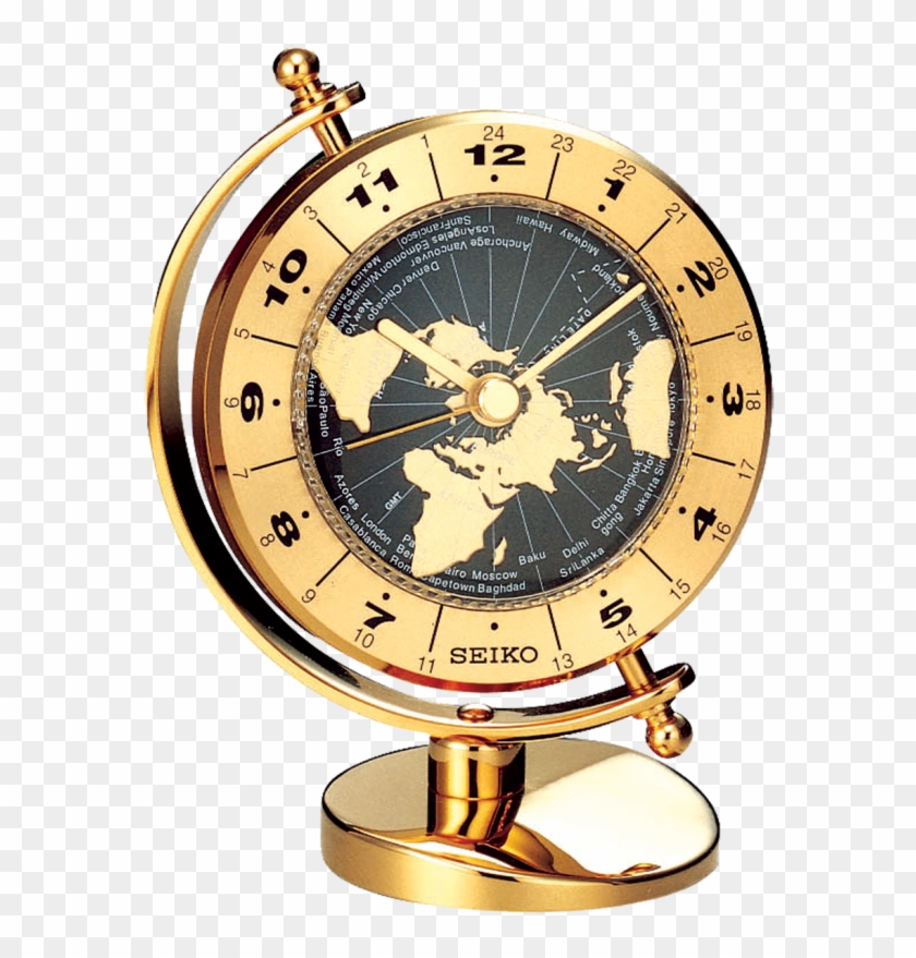 Executive World Time Clock - Seiko Desk Clock Clipart