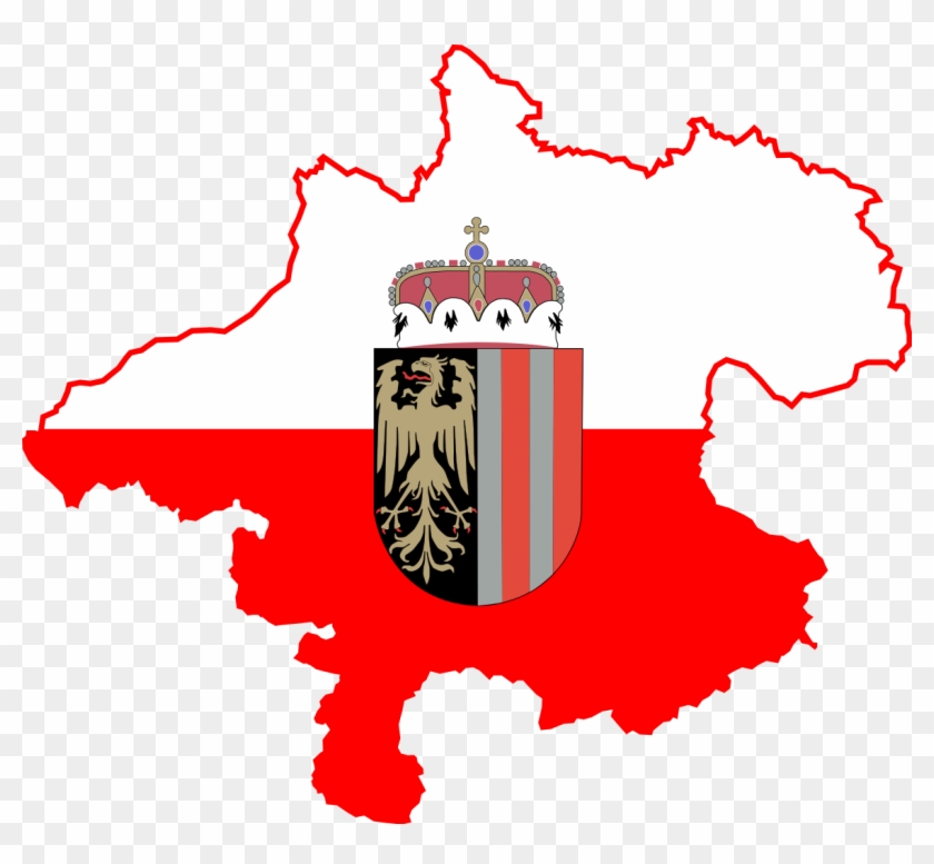 Flag-map Of Upper Austria - Upper Austria Flag Map Clipart #3485868