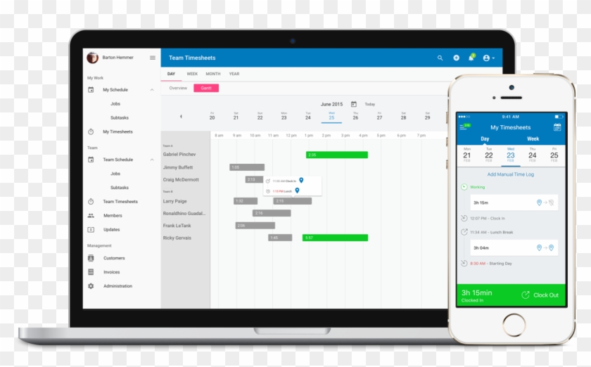 Fieldpulse Time Tracking Software For Service Contractors - Employee Contractor App Clipart #3486001