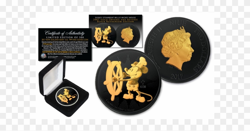 2017 New Zealand Mint Niue 1 Oz Pure Silver Bu Mickey - Gold Plated Enterprise Star Trek Clipart