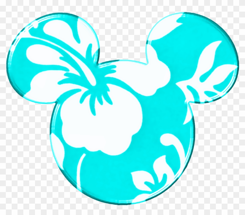 Mickey Heads Hawaiian Style - Hawaiian Print Minnie Mouse Head Clipart #3486710