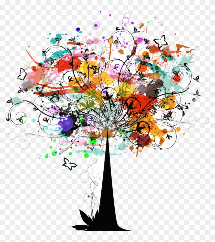 Colorful Vector Tree Png , Png Download - Past Present And Future Tree Clipart #3486812
