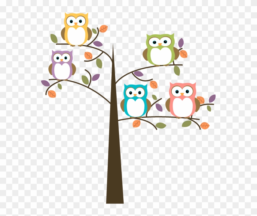 Owl Cartoon - Owls On A Tree Clipart